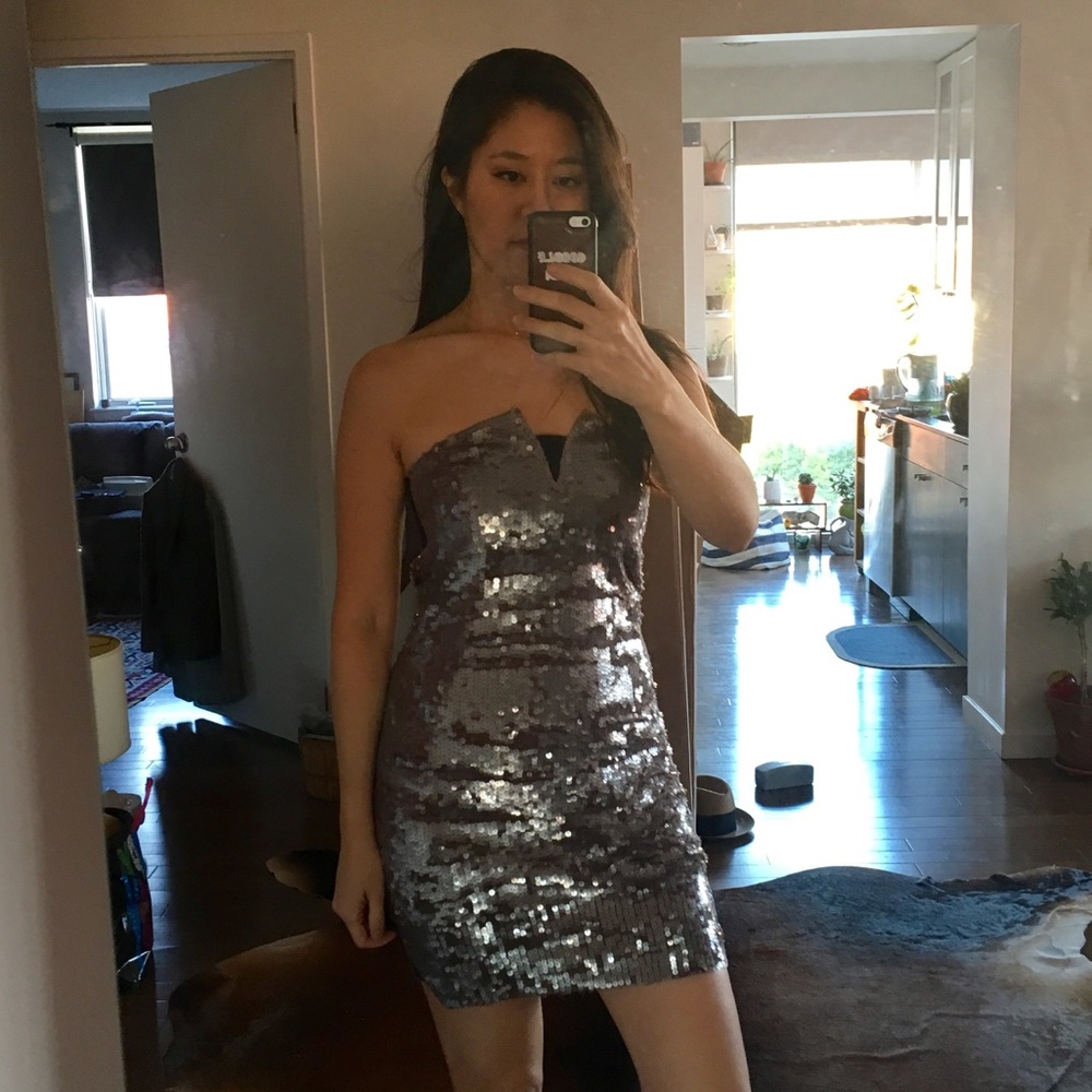 Shakuhachi Sequined Tux Mini Dress US Sz 4